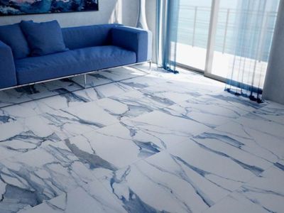 Infuse Serenity with Tranquil Blue Floor Tiles